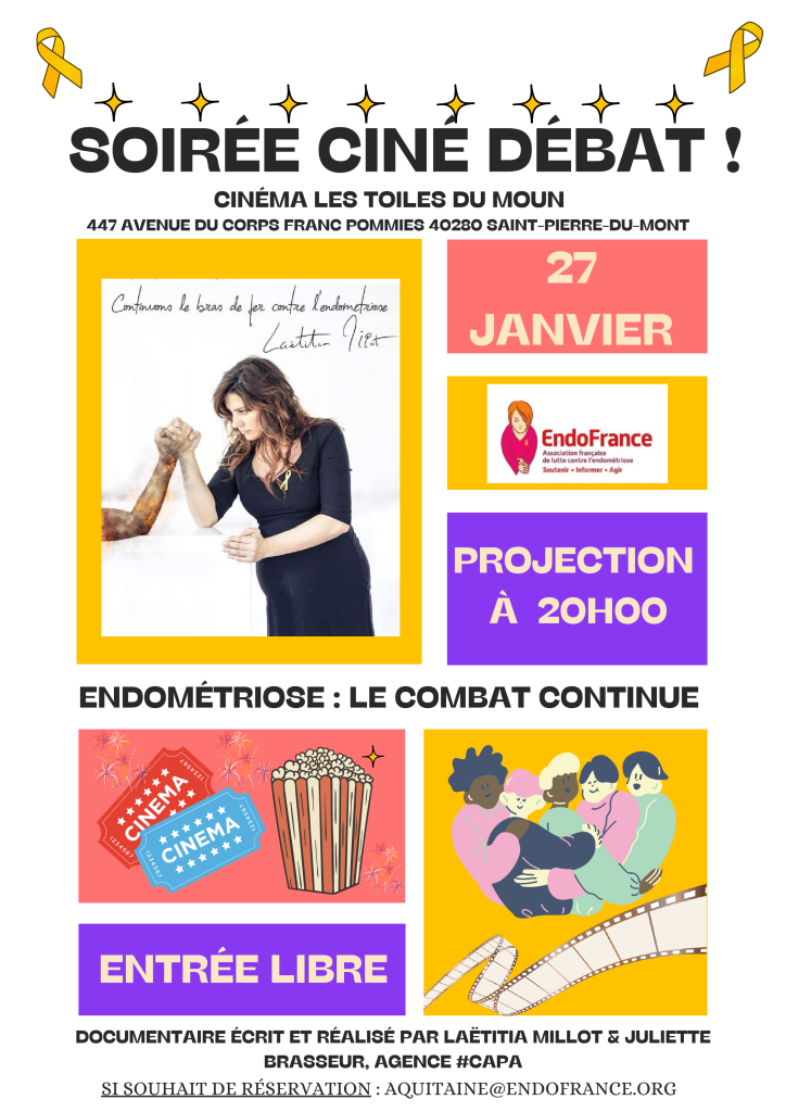 Affiche Soirée ciné-débat EndoFrance 27 janvier 2026